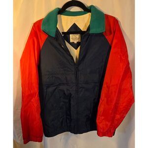 Vintage Colorblock Windbreaker Jacket –  Men’s Medium – 80s 90s Retro Outerwear